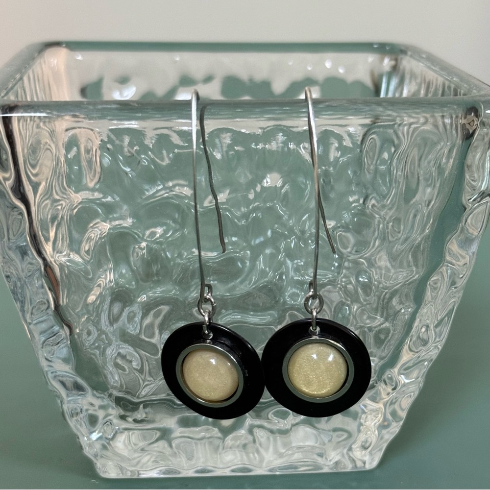 Black and White Dangle Earrings